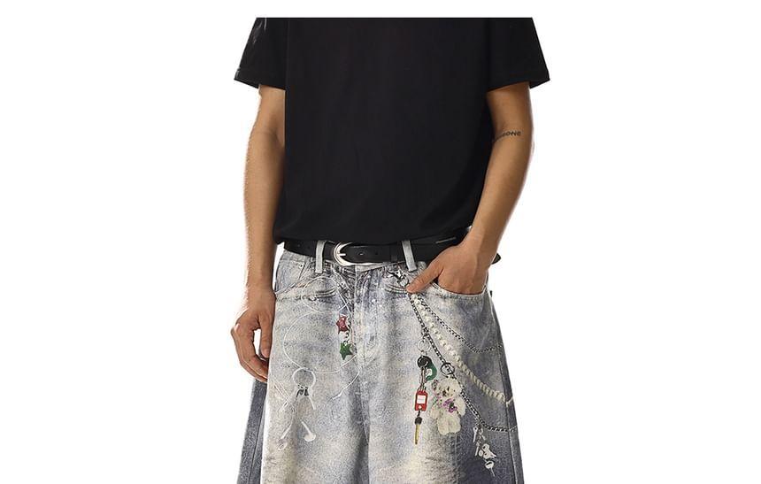 Mid Rise Patterned Print Jorts Product Image