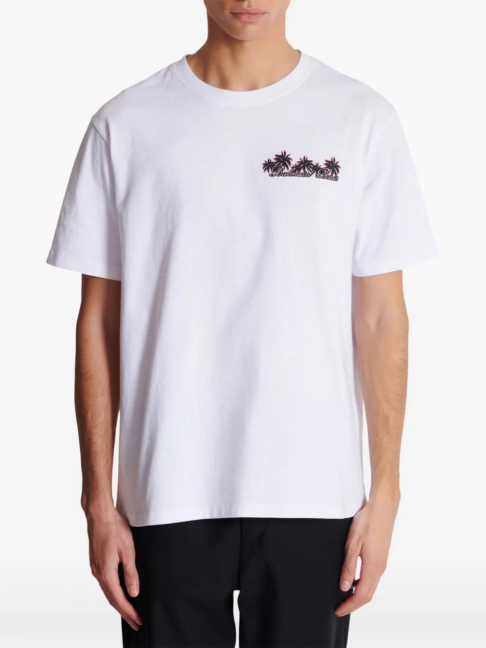 Club-print cotton T-shirt Product Image