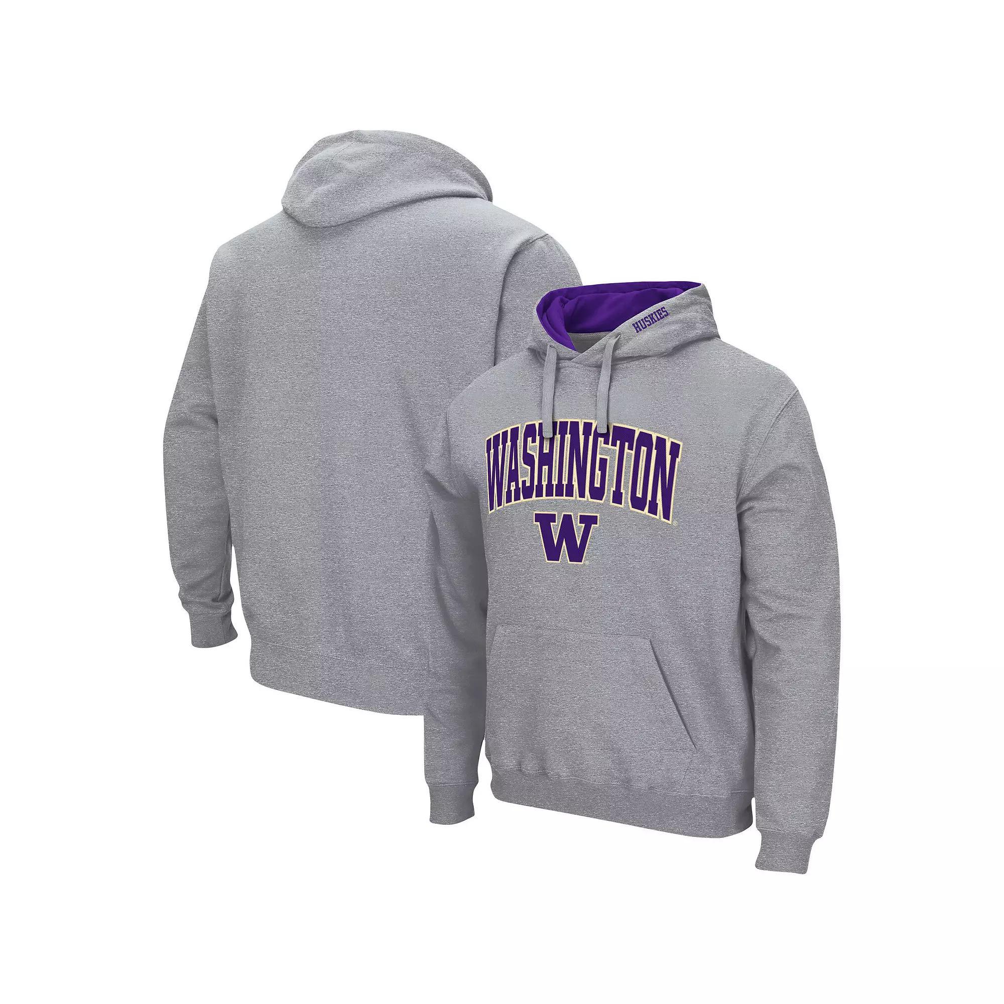 Men's Colosseum Heathered Gray Pitt Panthers Arch & Logo 3.0 Pullover Hoodie,  Product Image