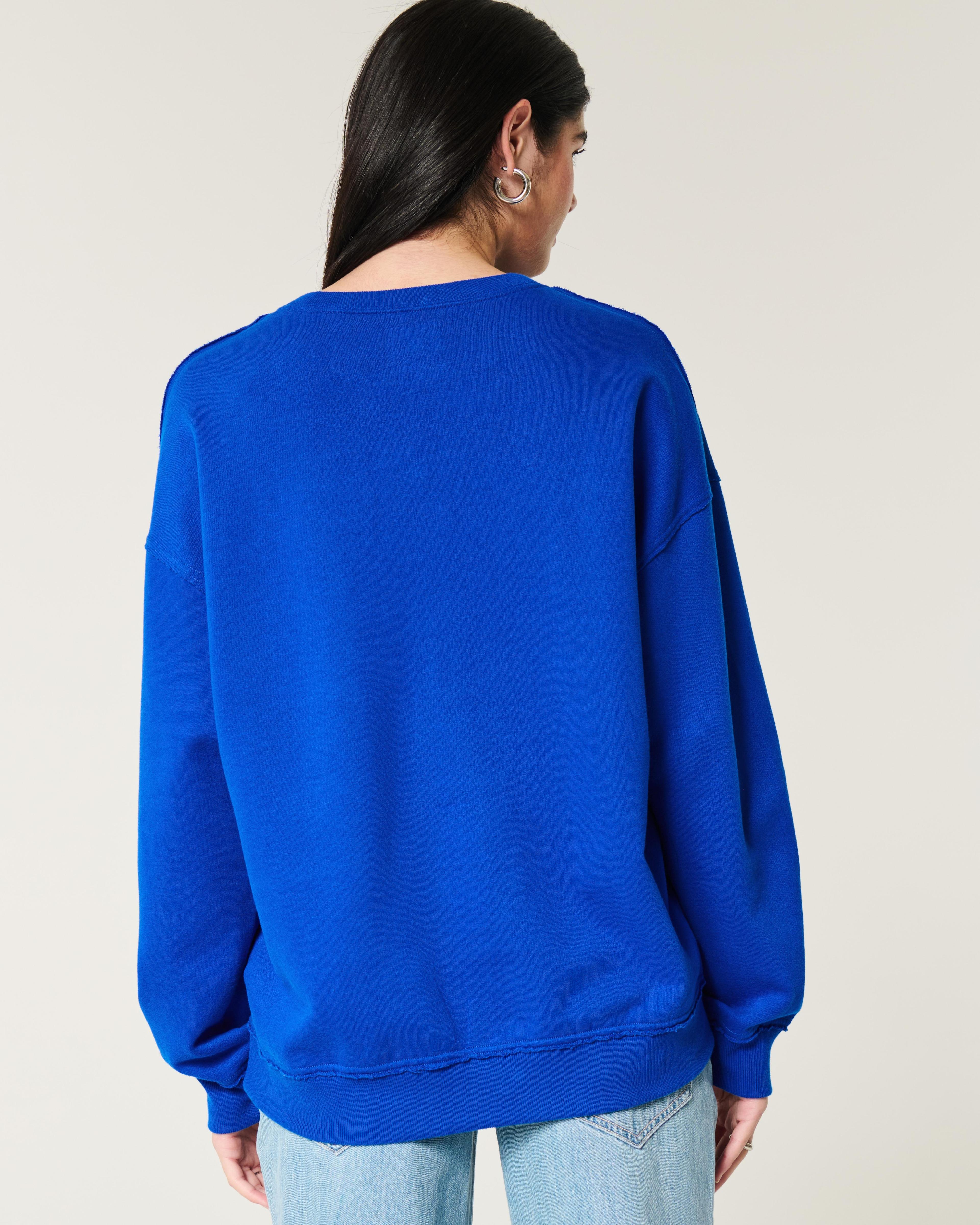 Oversized New York Graphic Notch-Neck Sweatshirt Product Image