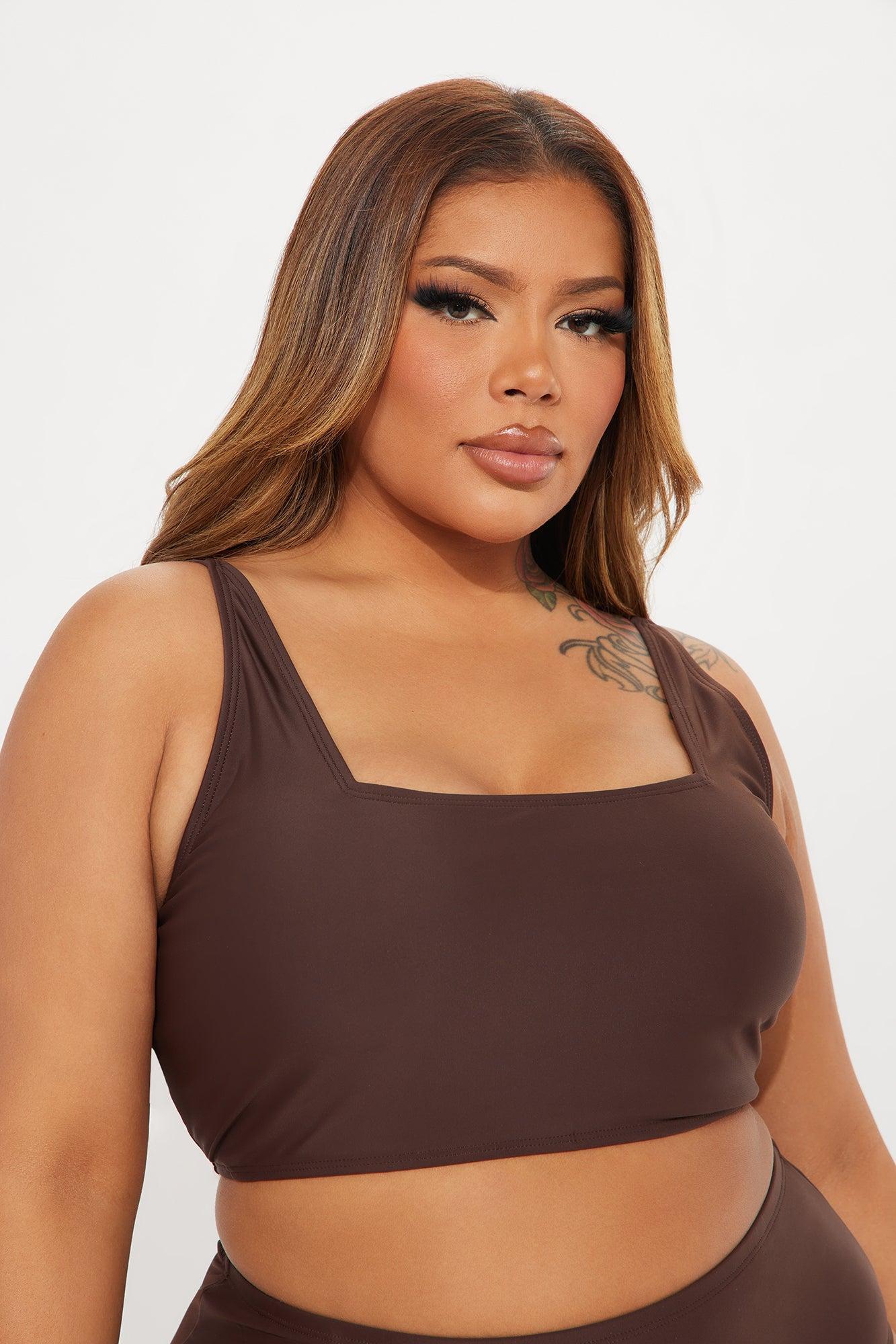 Maui Mix And Match Tank Bikini Top - Chocolate Product Image