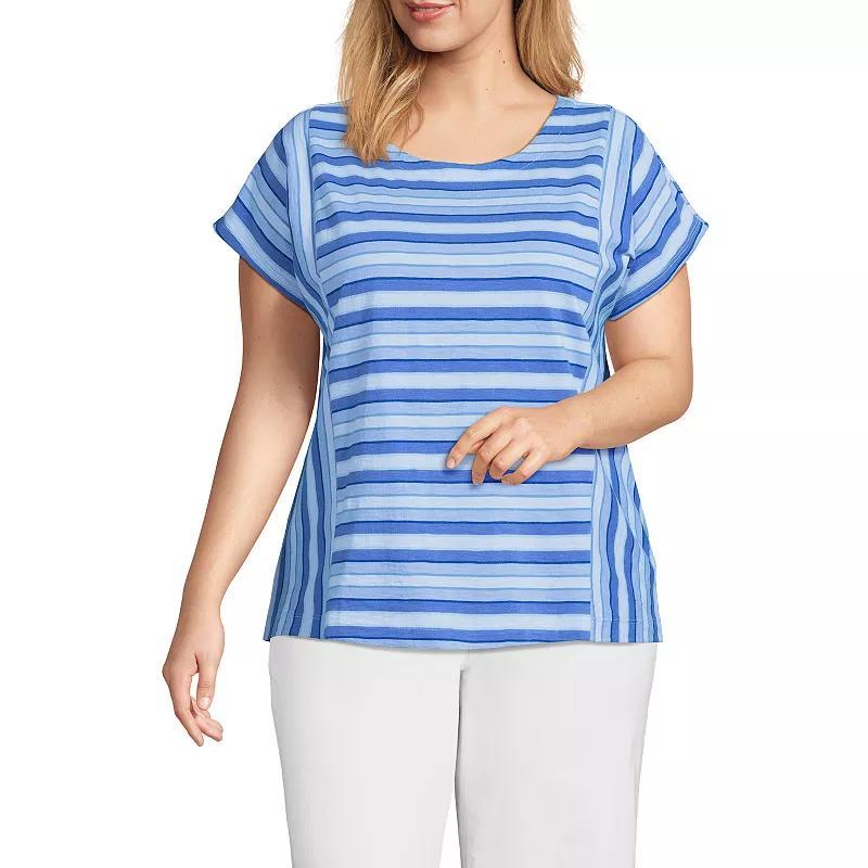 Plus Size Lands End Short Sleeve Slub Wedge T-Shirt, Womens Product Image