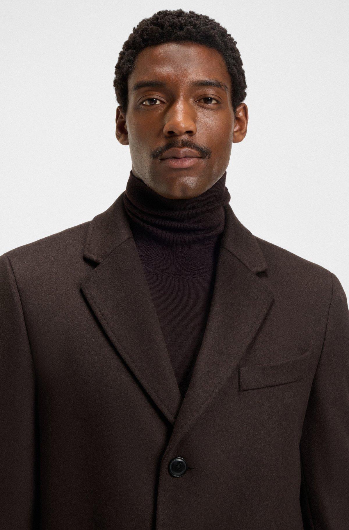 Regular-fit wool and cashmere coat Product Image