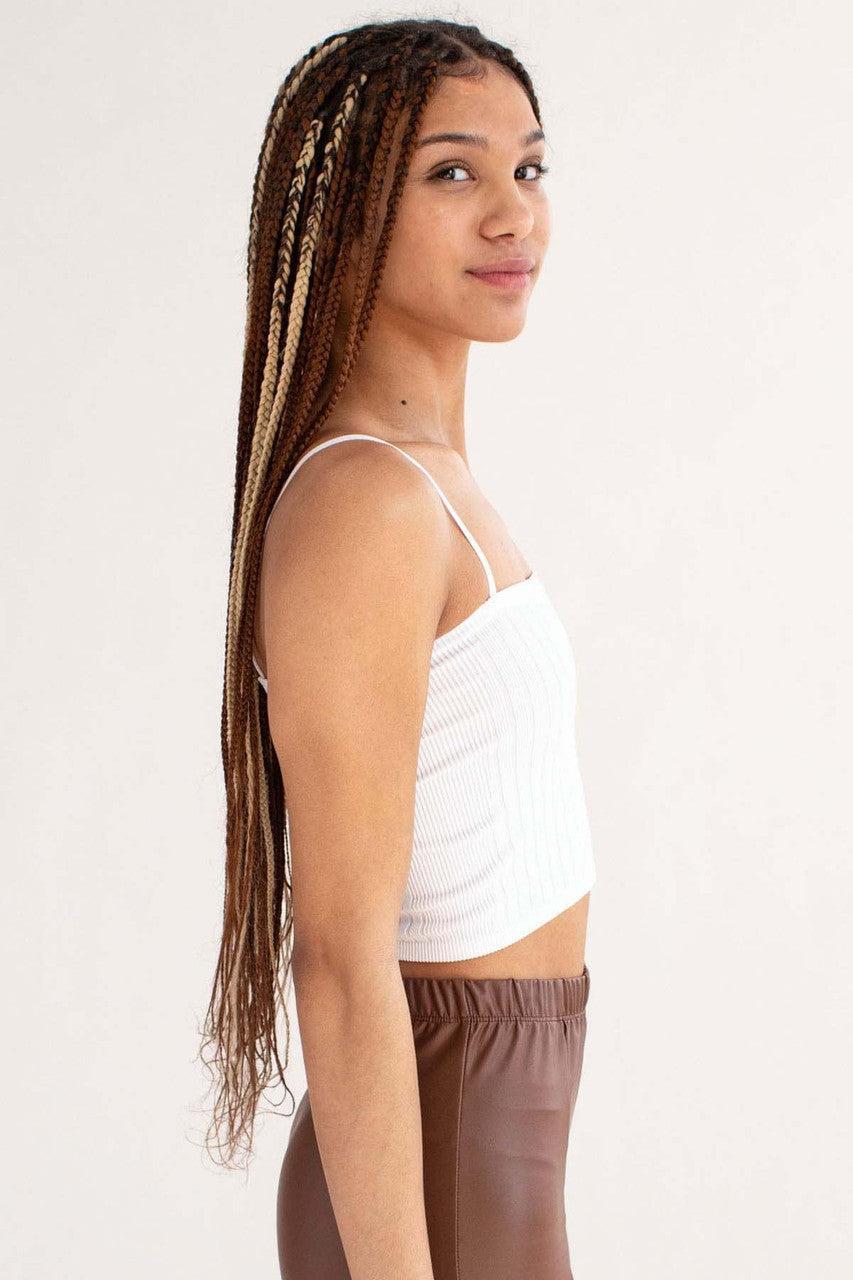 White Seamless Heavy Ribbed Crop Cami Product Image