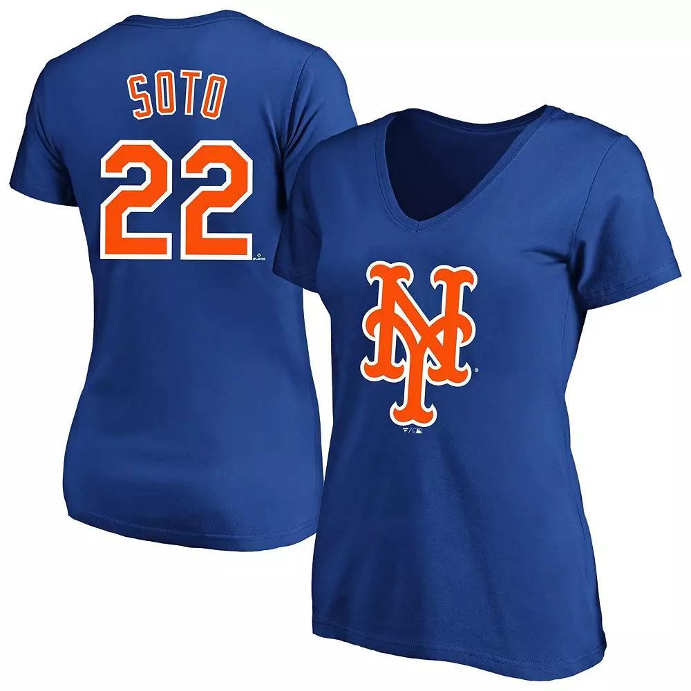Women's Profile Juan Soto Royal New York Mets Plus Size Name & Number V-Neck T-Shirt, Size: 2XL, Blue Product Image