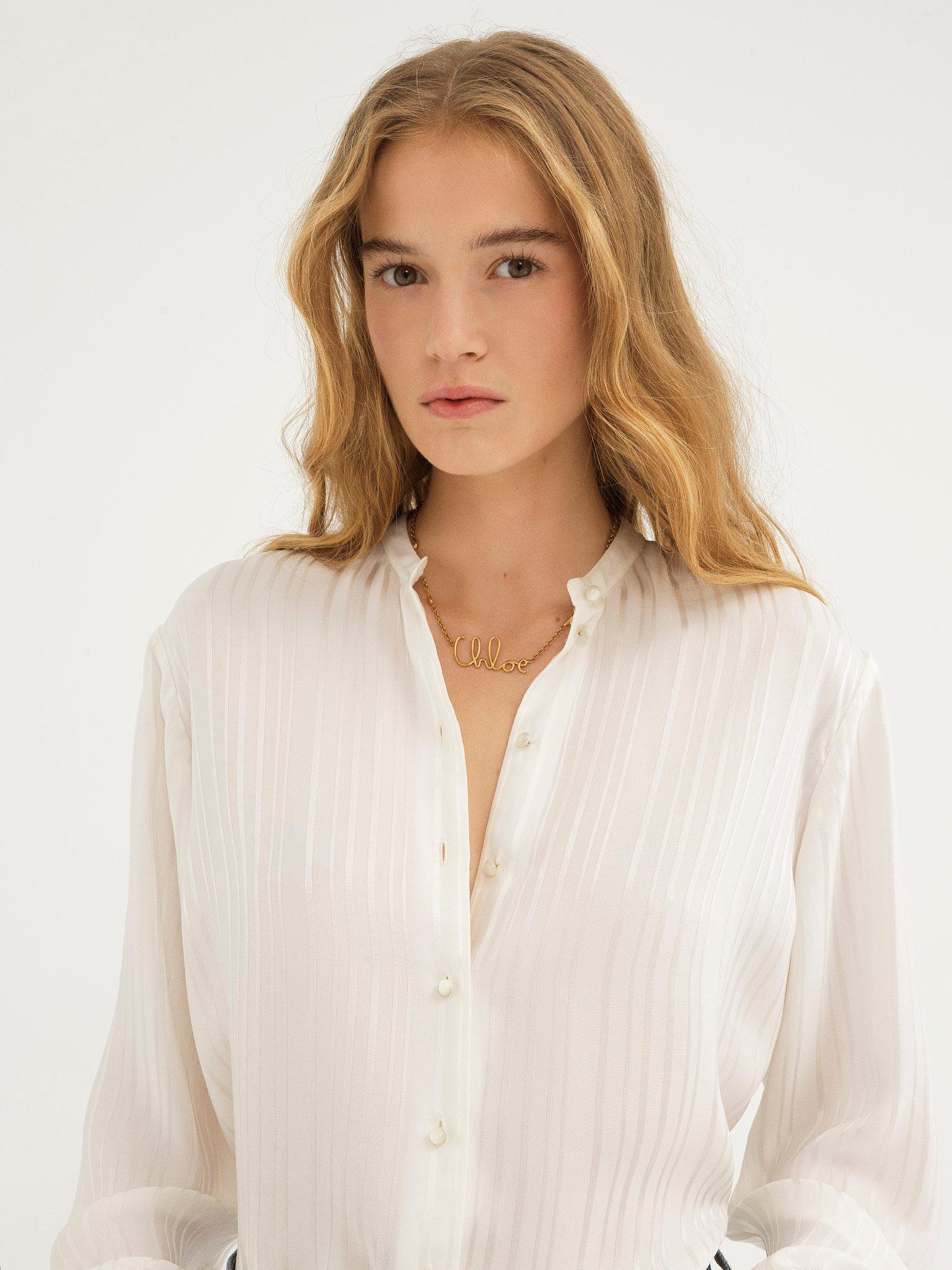Oversized blouse in viscose & silk satin Product Image