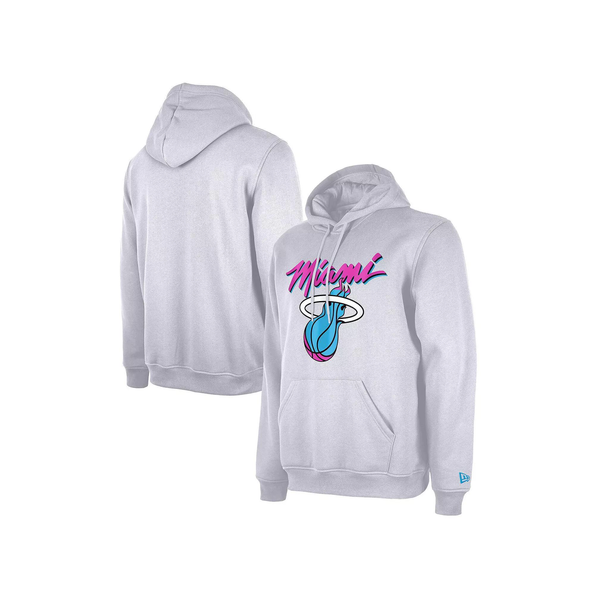 Men's New Era  White Miami Heat 2024/25 City Edition Pullover Hoodie, Size: XL Product Image