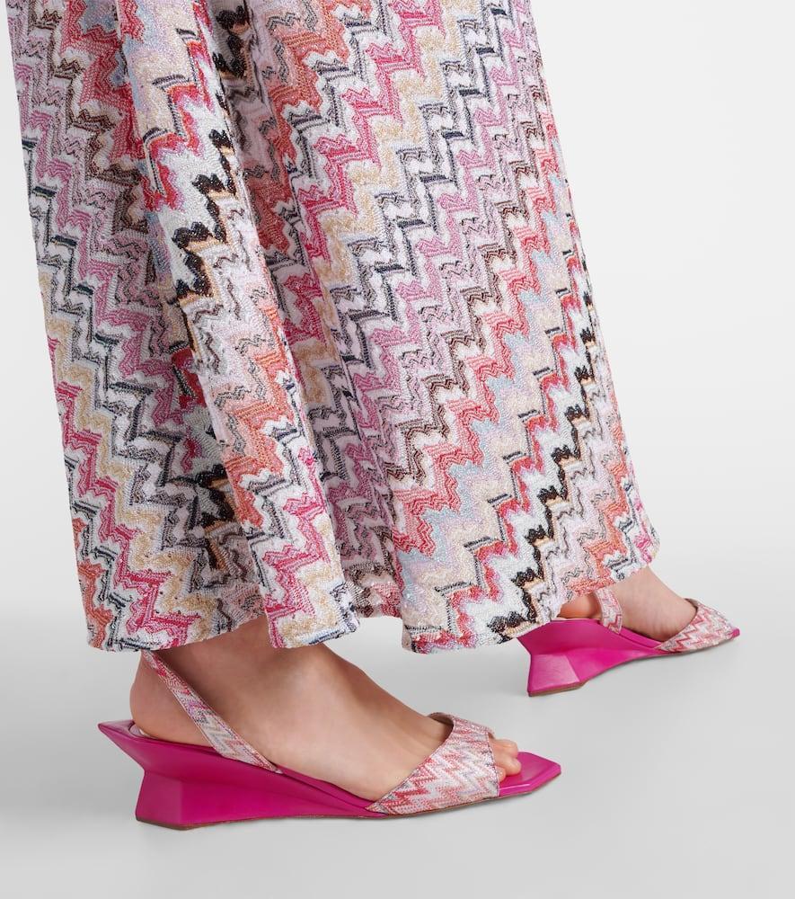 MISSONI Zig Zag Wedge Sandals In Lurex Product Image