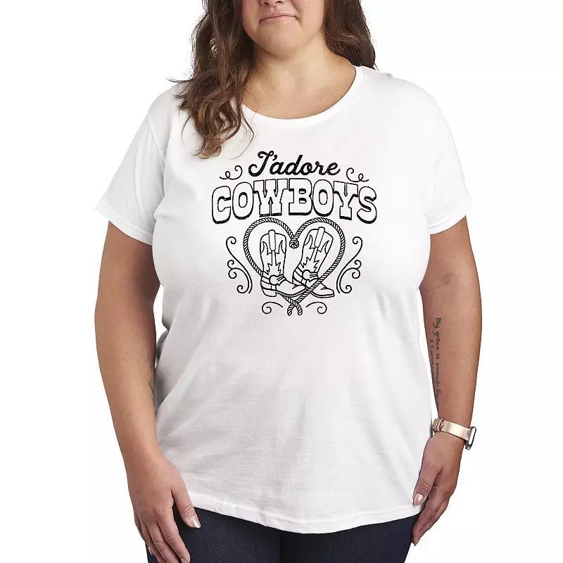 Plus Size Jadore Cowboys Graphic Tee, Womens Product Image