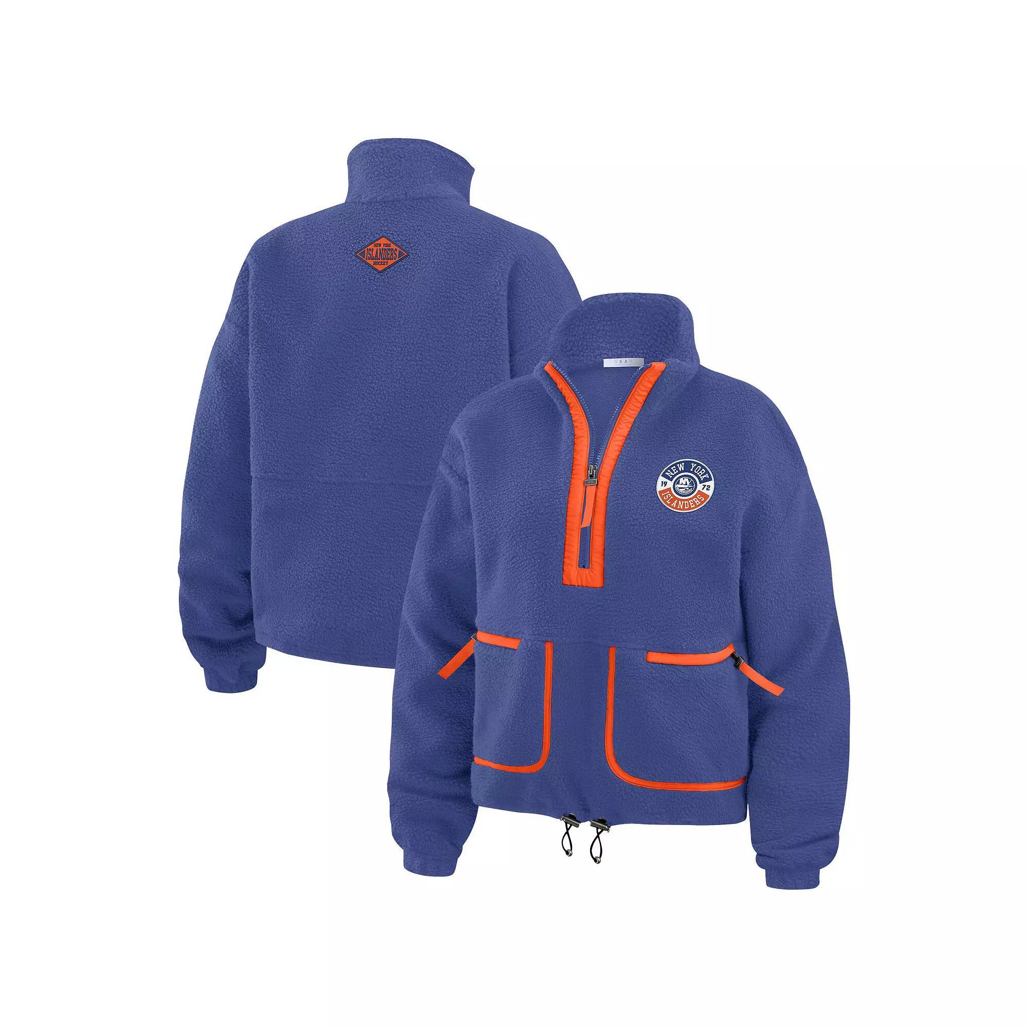 Women's WEAR by Erin Andrews Orange Philadelphia Flyers Polar Fleece Half-Zip Jacket,  Product Image