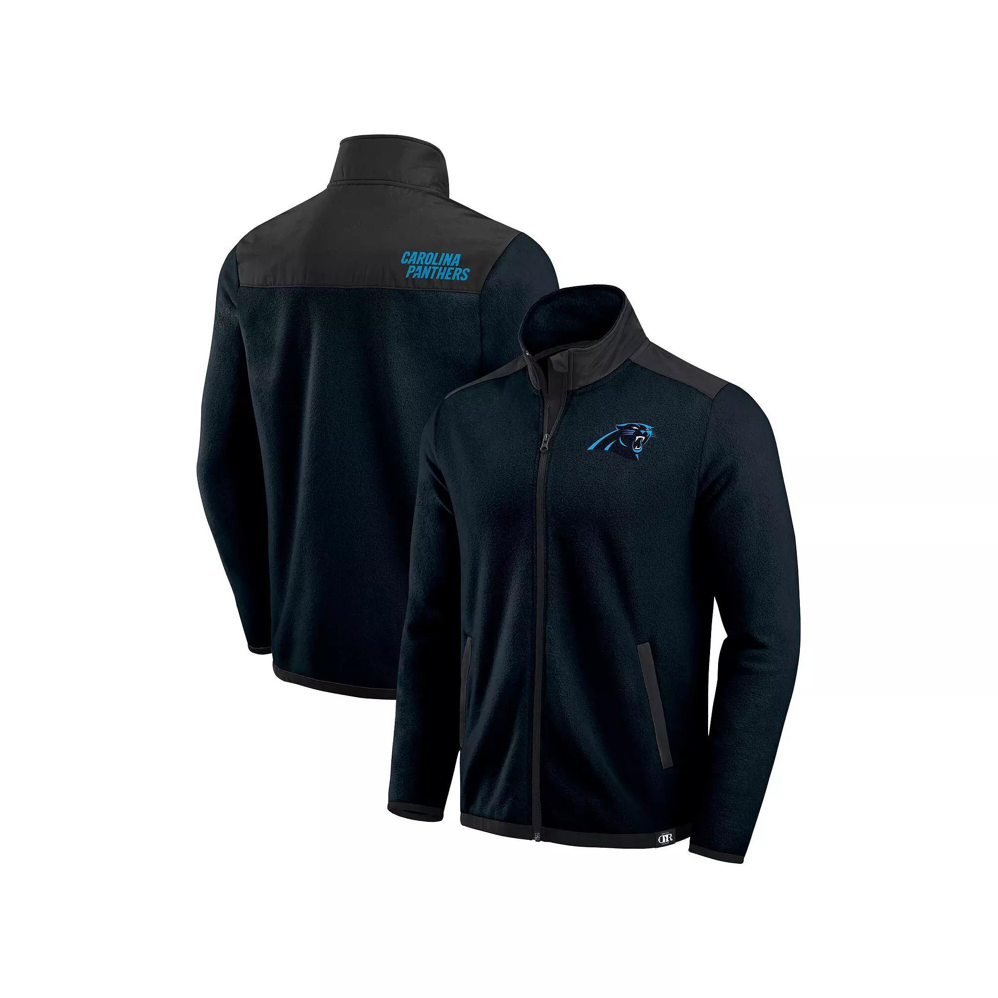 Men's Darius Rucker Collection by Fanatics Black Carolina Panthers Color Block Polar Fleece Full-Zip Jacket,  Product Image