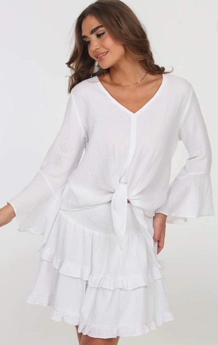 Gauze Tie Fit Blouse Product Image