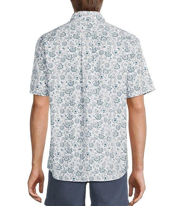Roundtree & Yorke Short Sleeve Paisley Print Oxford Sport Shirt Product Image