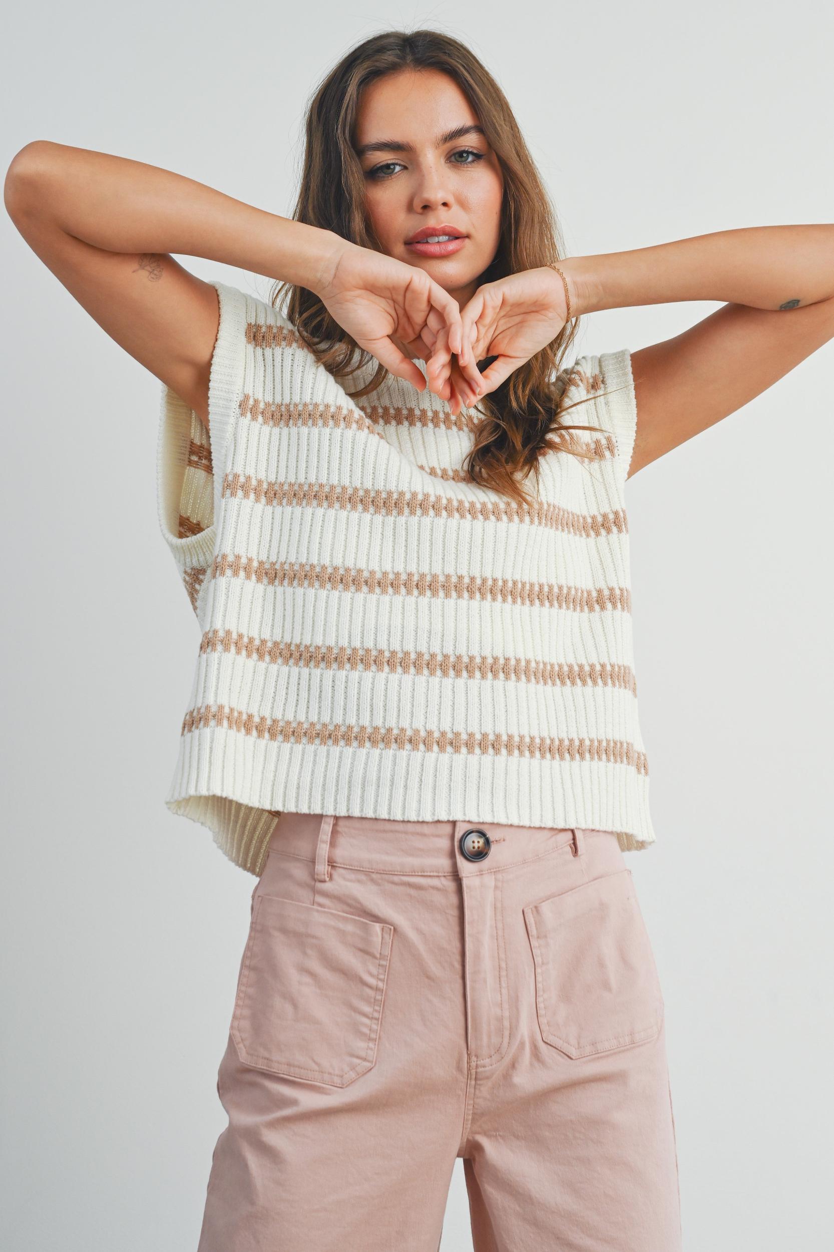 Stripe Knit Tank Top Product Image