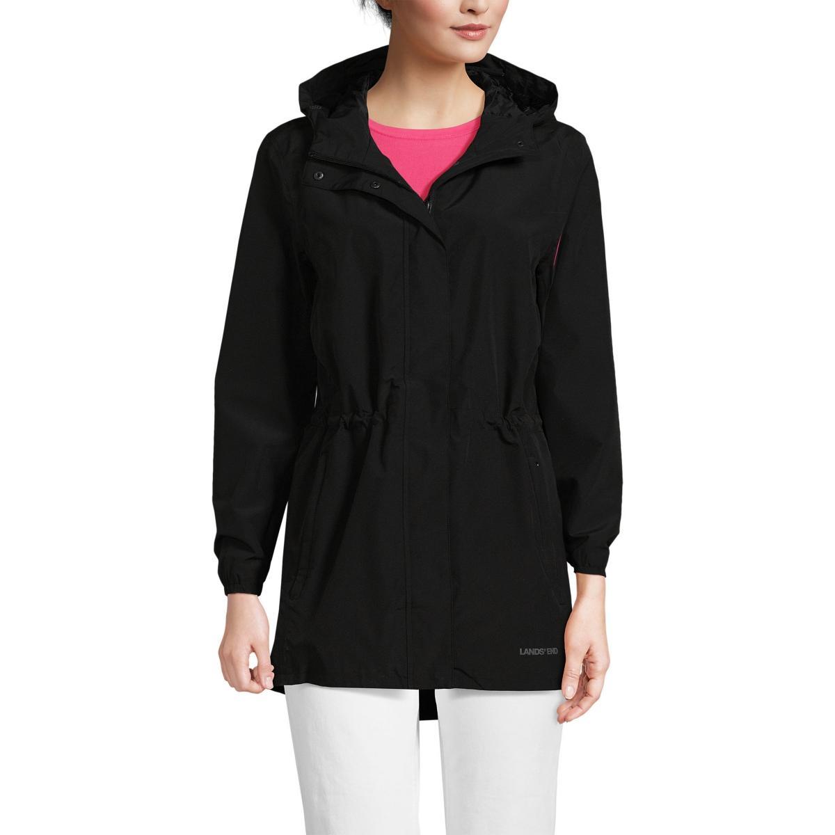 Womens Lands End Hooded Packable Raincoat Product Image