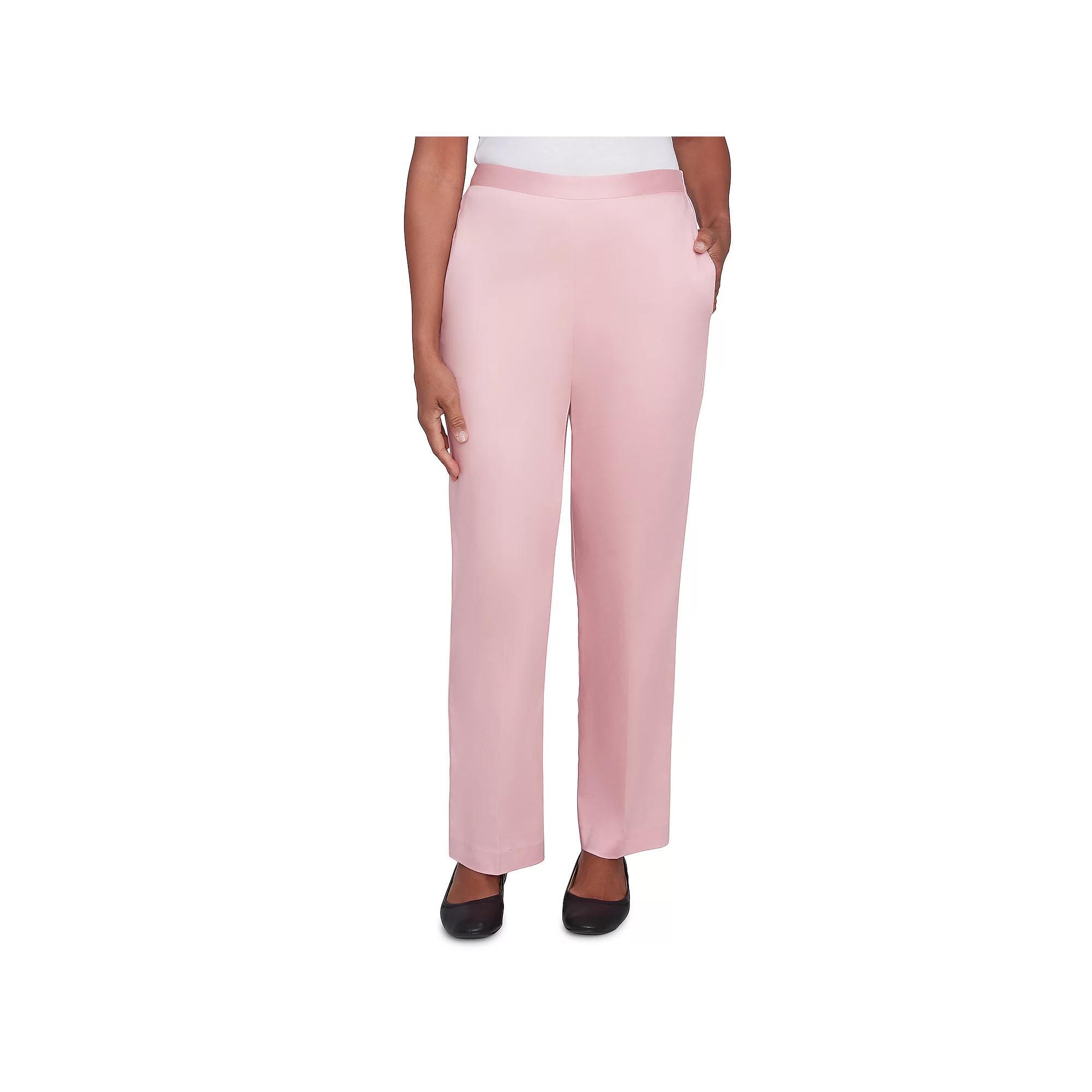 Women's Alfred Dunner Sateen Woven Short Length Pull-On Pants,  Product Image