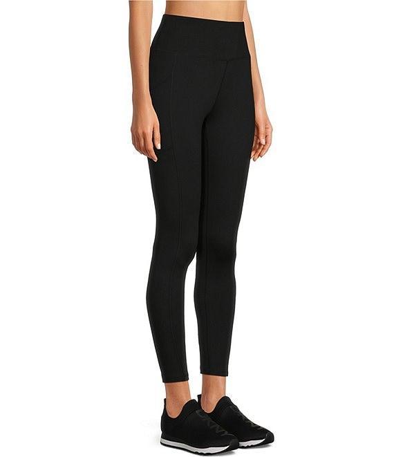 DKNY Sport by Donna Karan Suede Compression High Waisted Ankle Length Leggings Product Image