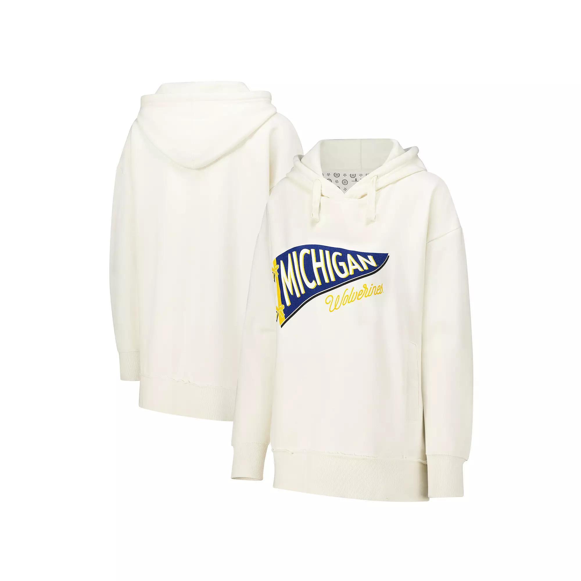Women's Pressbox Cream Michigan Wolverines Marni Pullover Hoodie,  Product Image