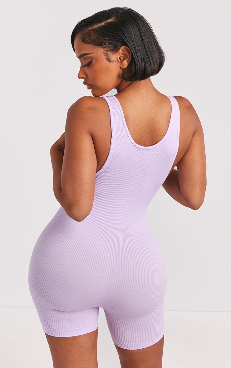 Shape Lilac Snatched Ribbed Scoop Neck Unitard Product Image