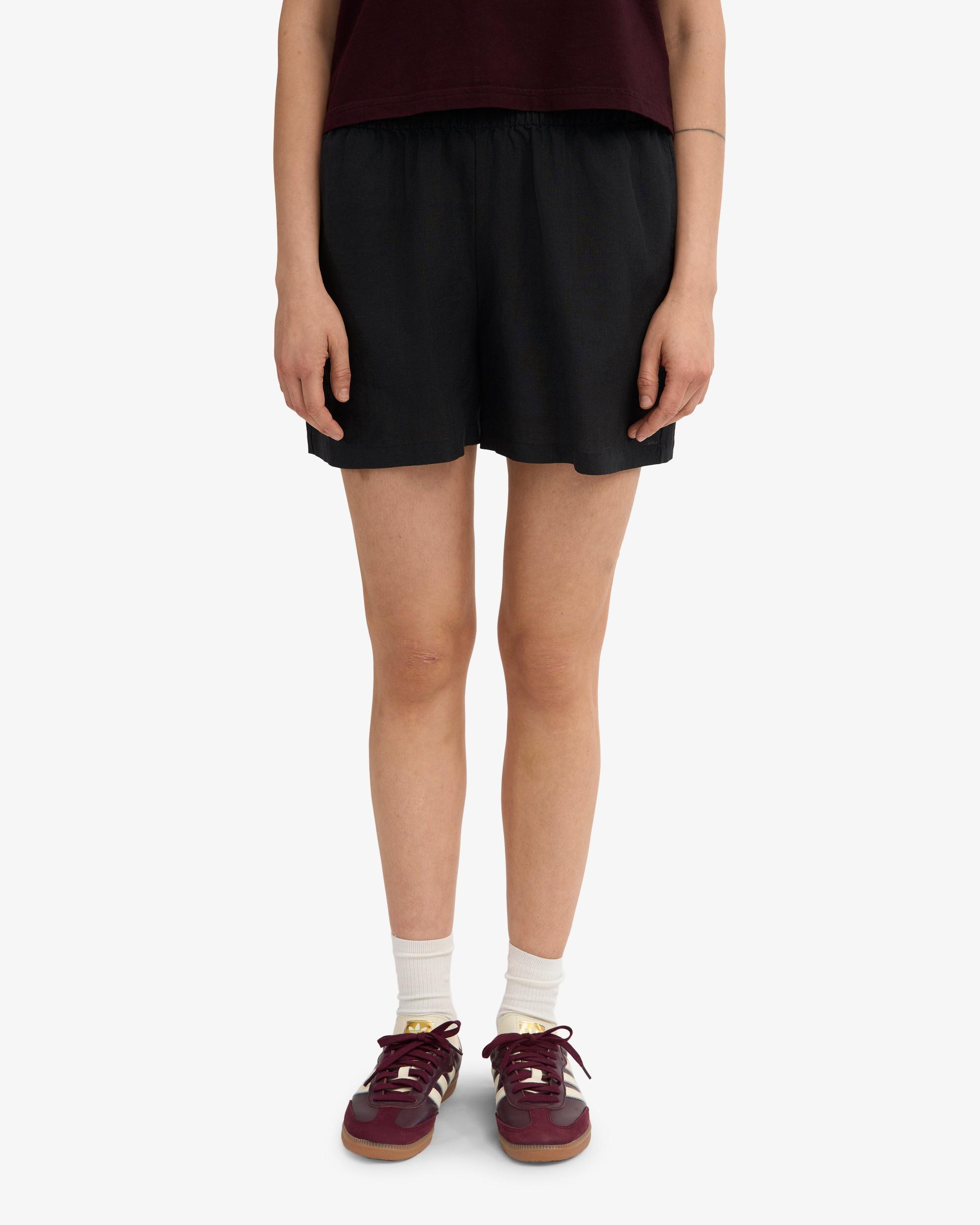 Linen Shorts - Petrol Blue Product Image