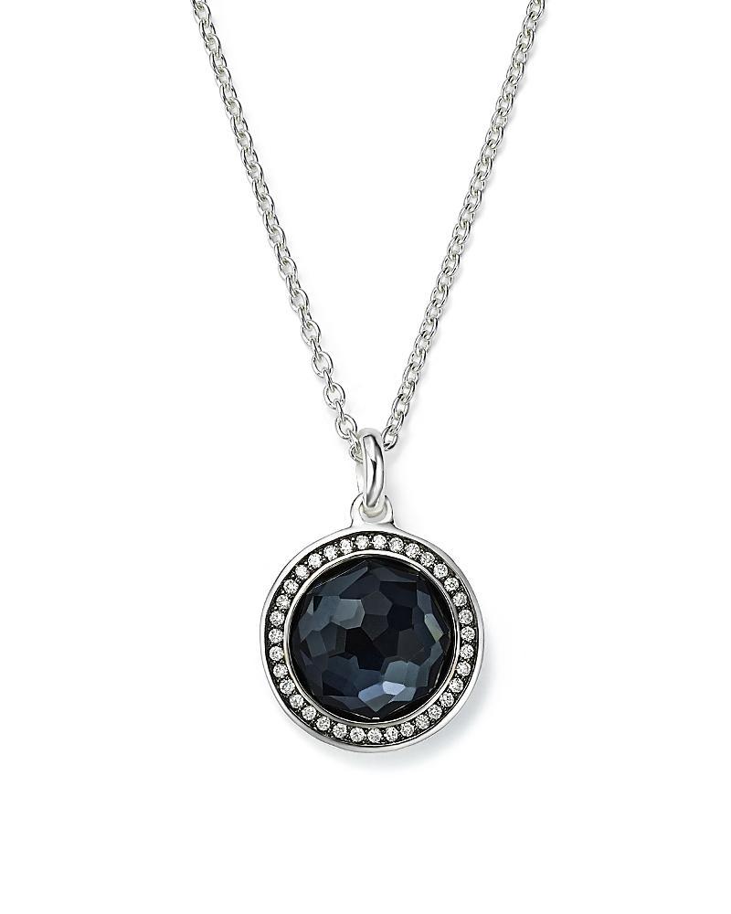 Mini Pendant Necklace in Sterling Silver with Diamonds Product Image