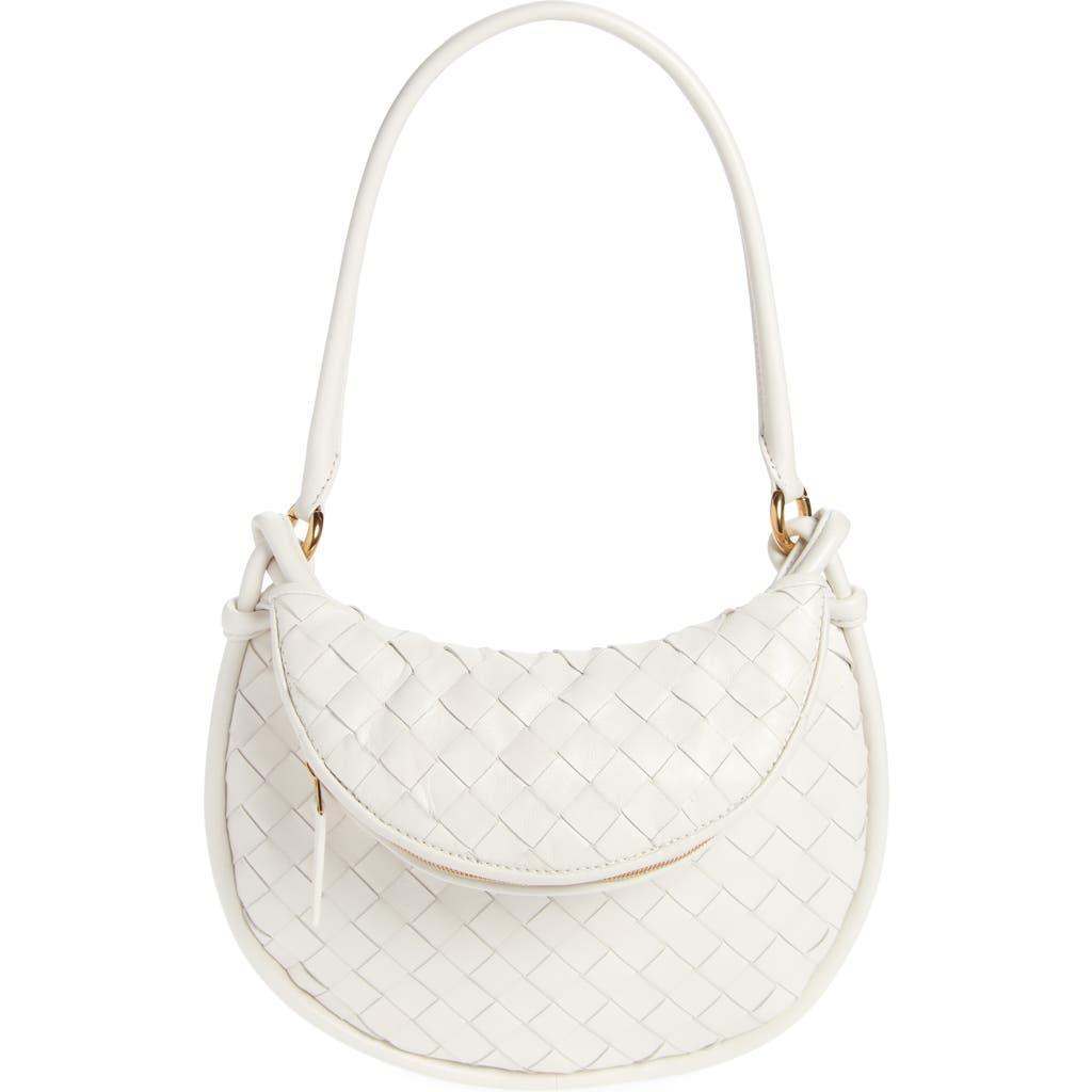 BOTTEGA VENETA Gemelli Small Leather Shoulder Bag In White Product Image