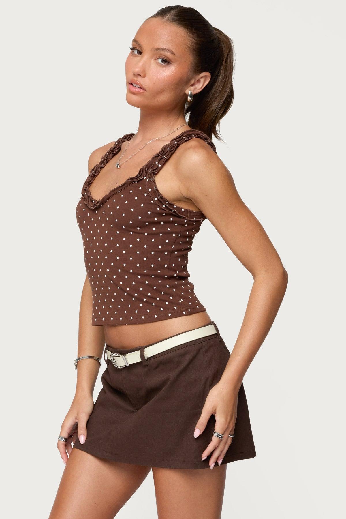 Pippin Ruffle Polka Dot Tank Top Product Image