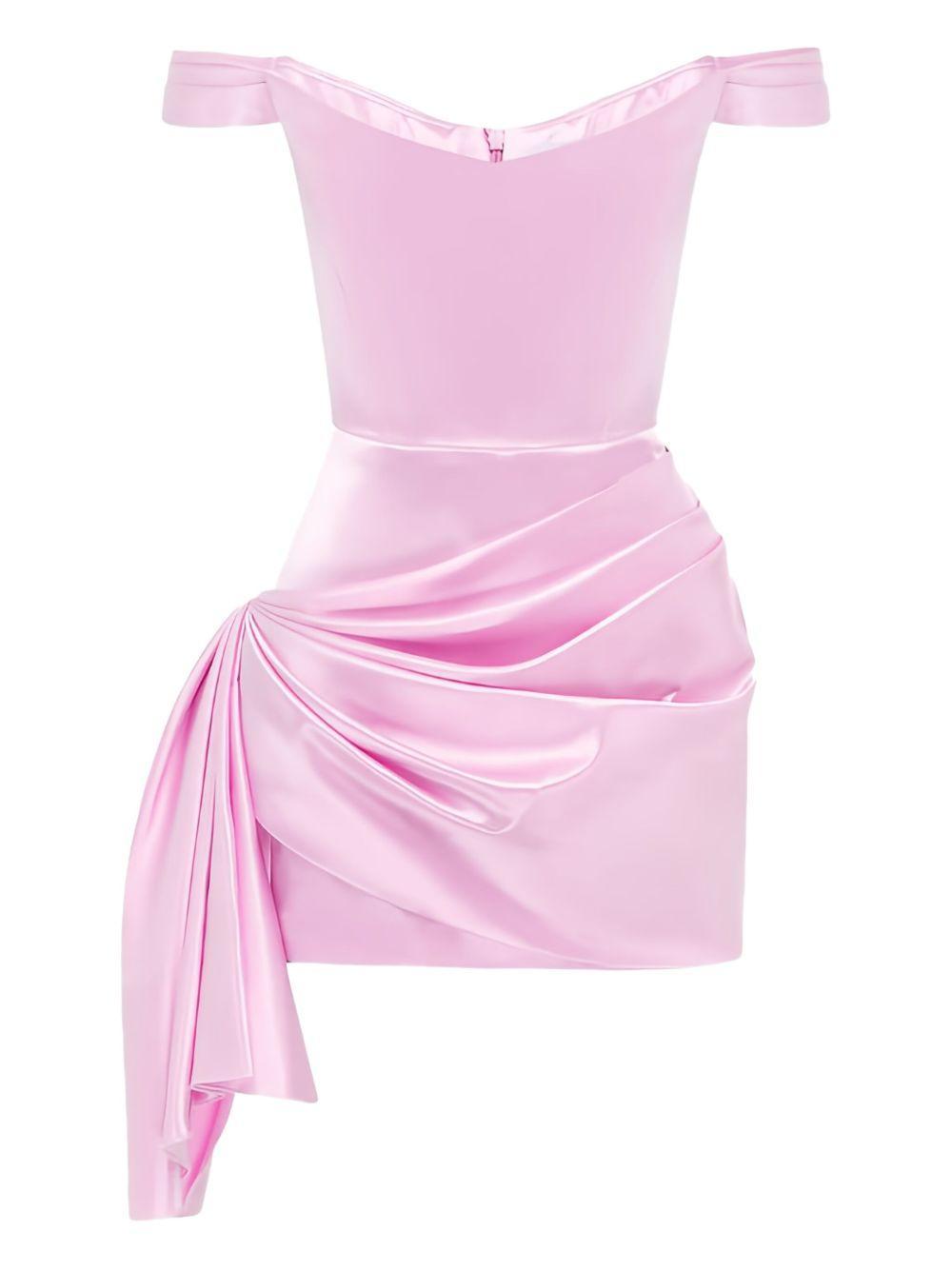 off-shoulder draped mini dress Product Image