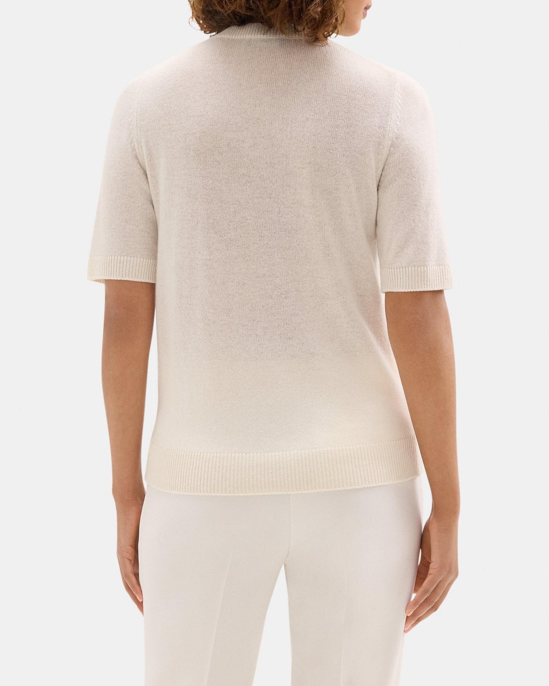 Short-Sleeve Cardigan in Cashmere Product Image