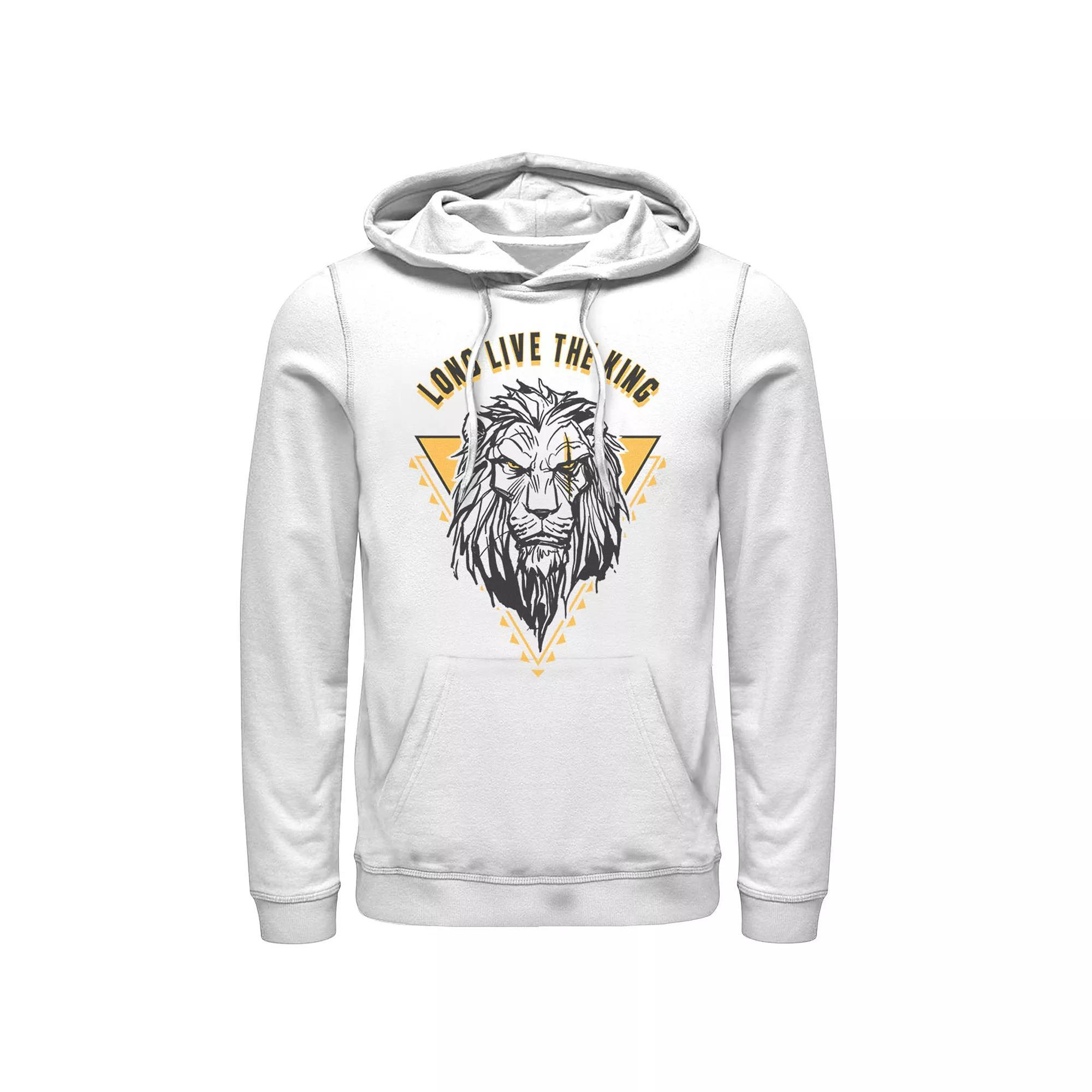 Disney's The Lion King Live Action Scar Men's Long Live The King Hoodie, Size: XXL, White Product Image