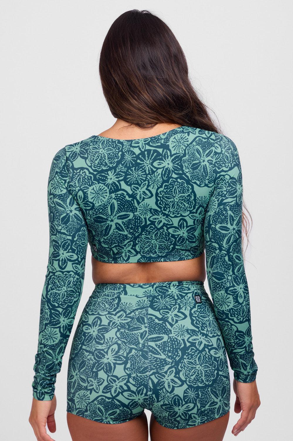 Avalon Long Sleeve Crop Rashguard - Kelp Female Product Image