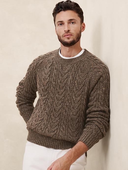 Tweed Cable Sweater Product Image