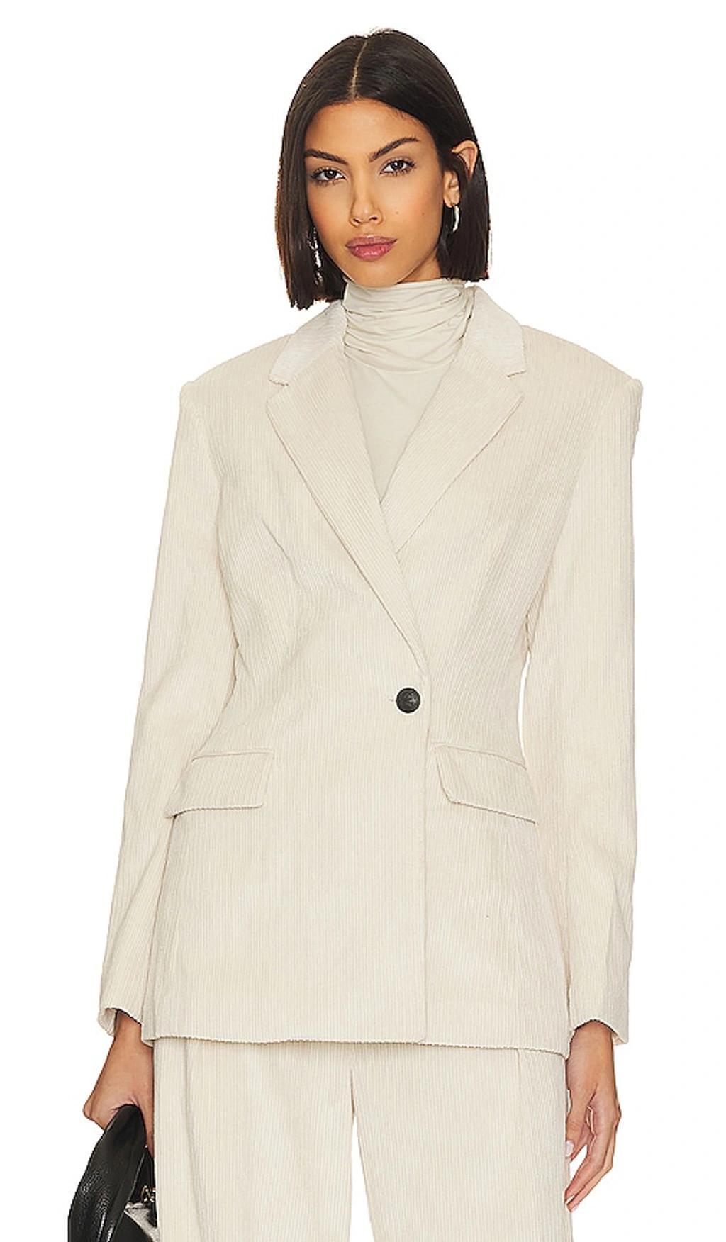 Tessa Corduroy Blazer In Ivory Product Image