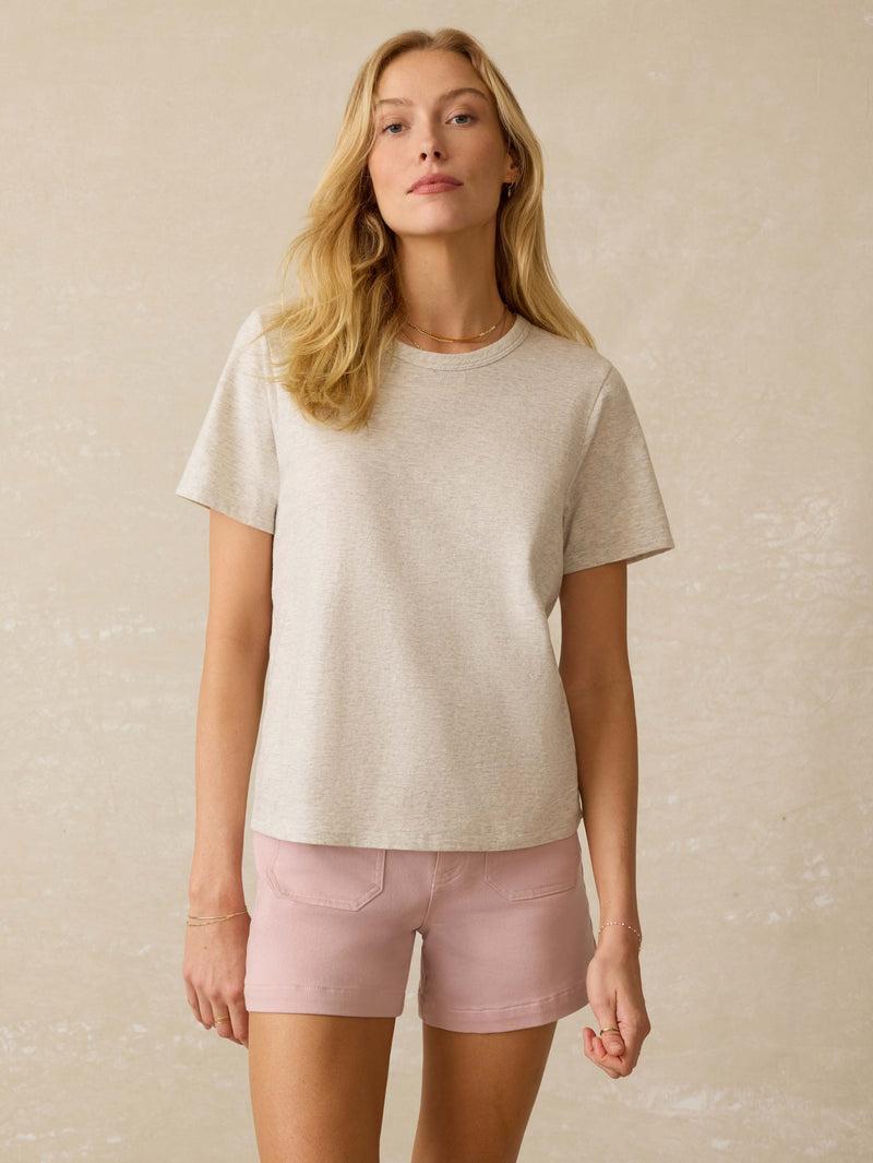 Sunwashed Regenerative Cotton Essential Tee - Island Dune Heather Product Image