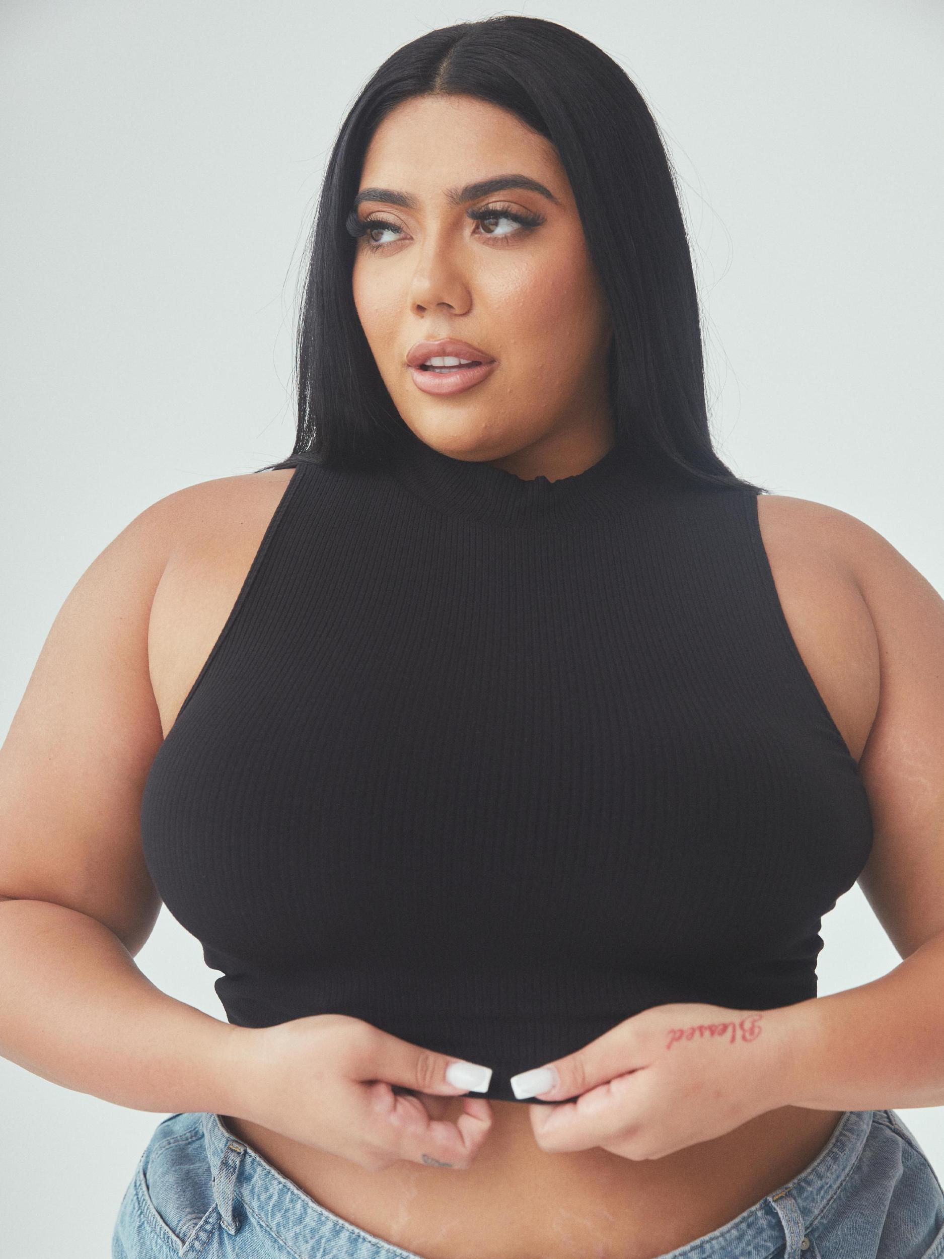 Ribbed Mock Neck Brami (Crop) Product Image