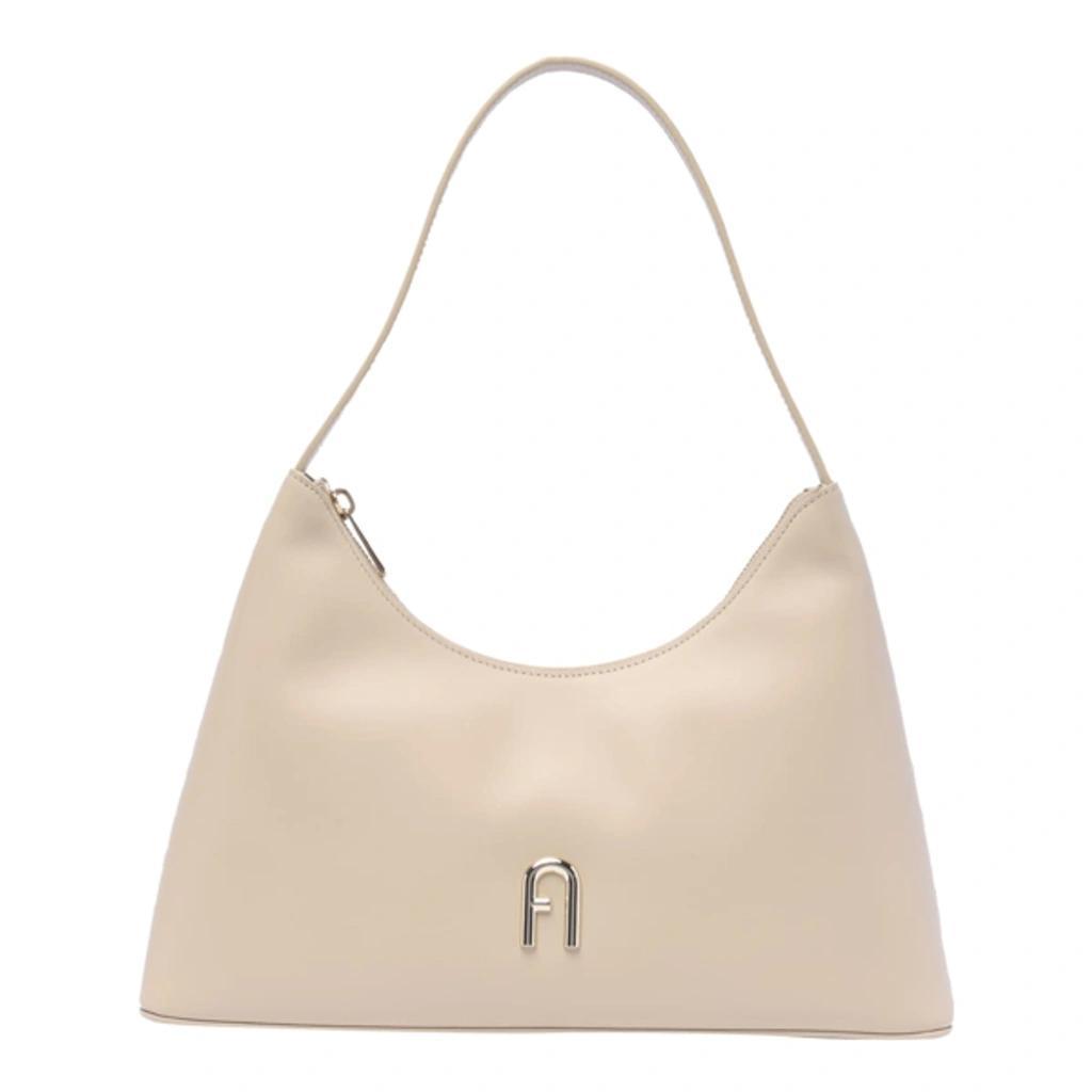 FURLA Diamante Small Shoulder Bag In Beige Product Image