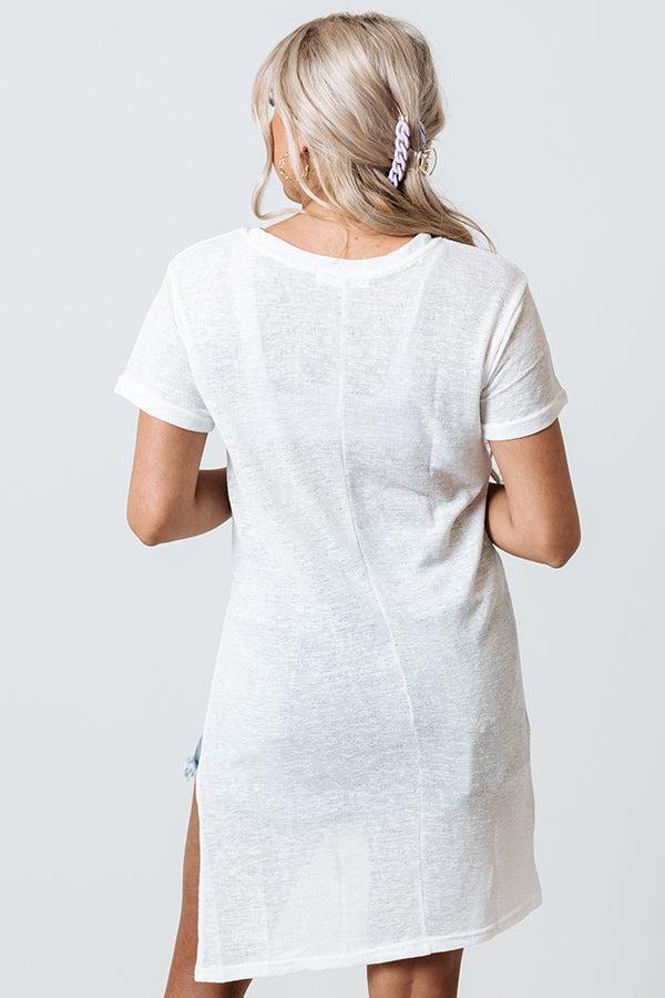 Baja Surf Knit Tunic In White Product Image