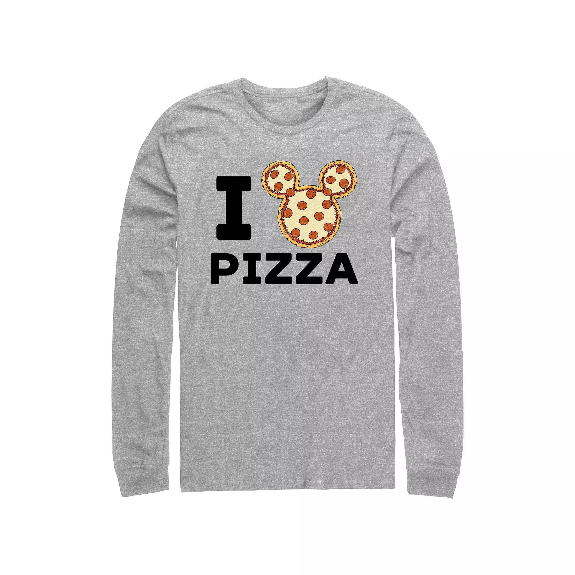 Men's Mickey Mouse Pizza Head Graphic Tee, Size: Medium, Athletic Grey Product Image