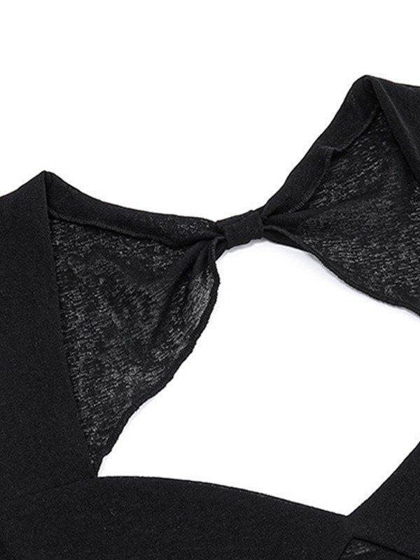 Back Cutout Black Crop Top Product Image