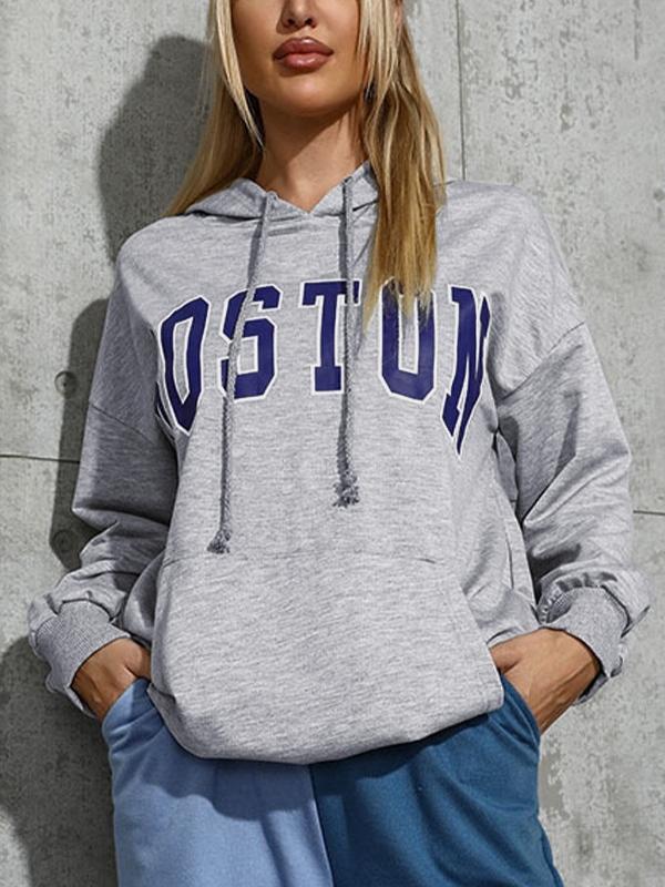 Contrast Letter Print Oversized Hoodie Product Image