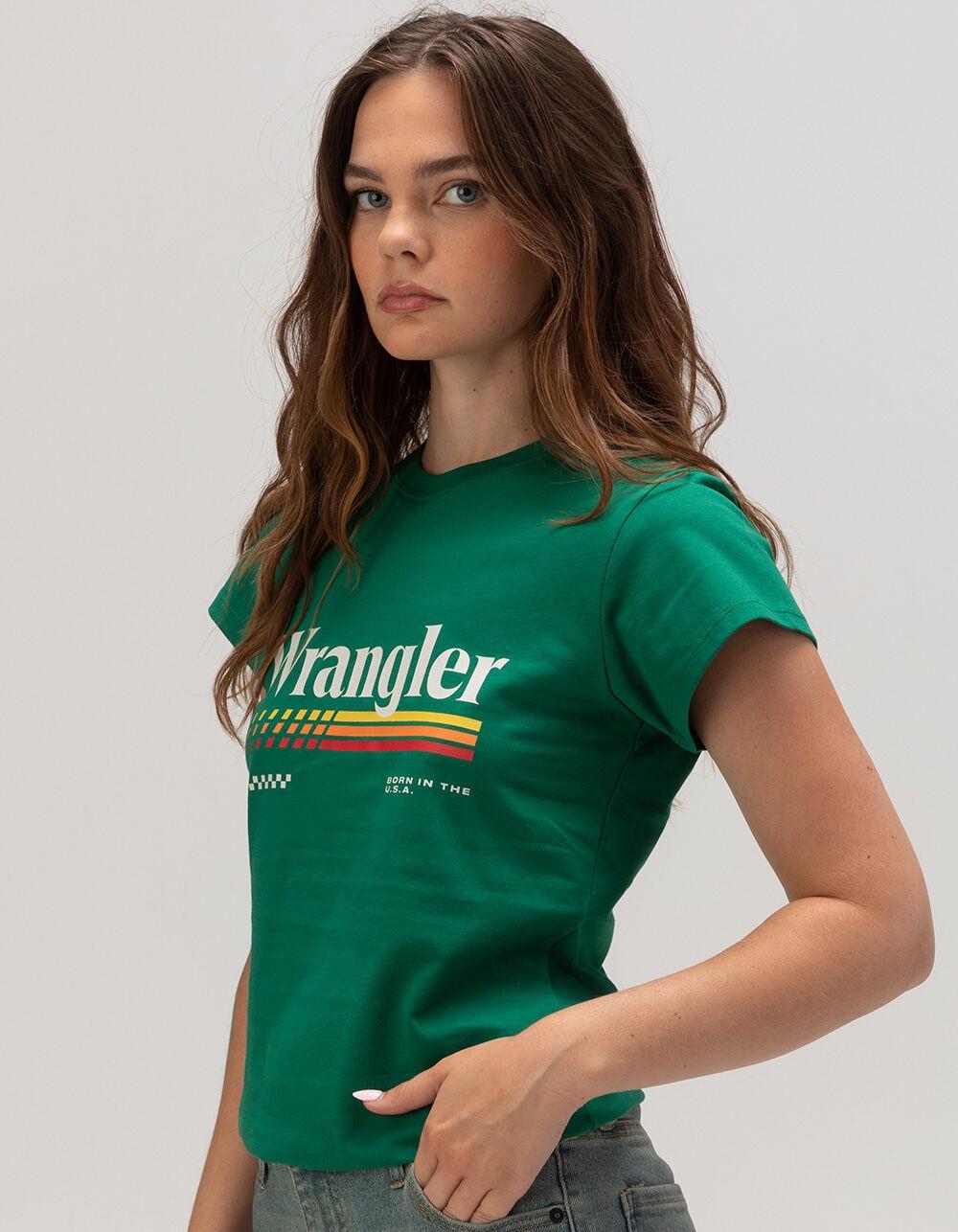 WRANGLER Band Shrunken Womens Tee - GREEN Product Image
