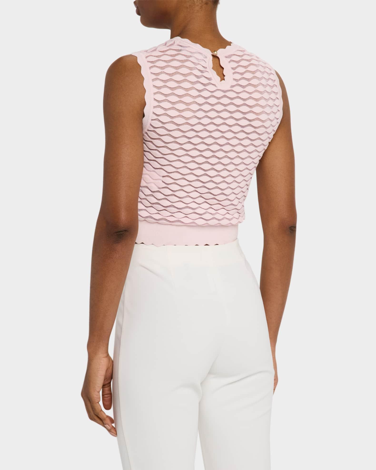 Scallop Knit Corp Tank Top Product Image