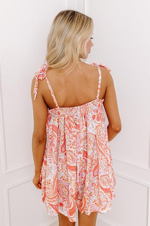 Bloom With A View Satin Romper In Coral Product Image