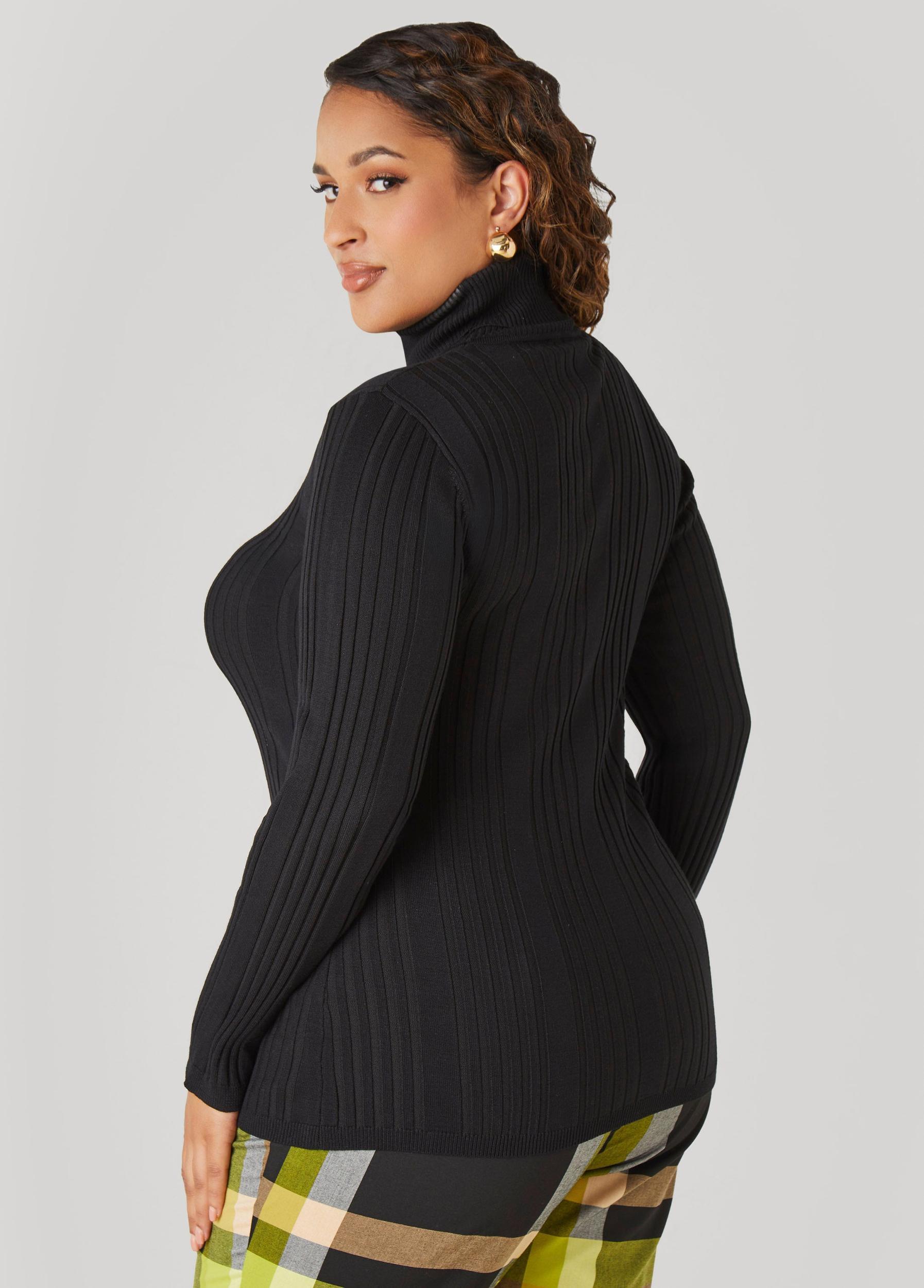 Ribbed Turtleneck Sweater Product Image