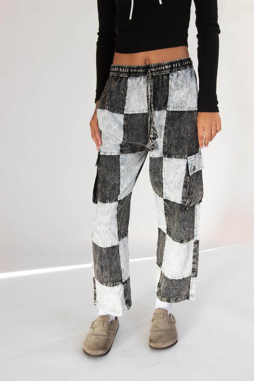 Checker Patchwork Pants Product Image