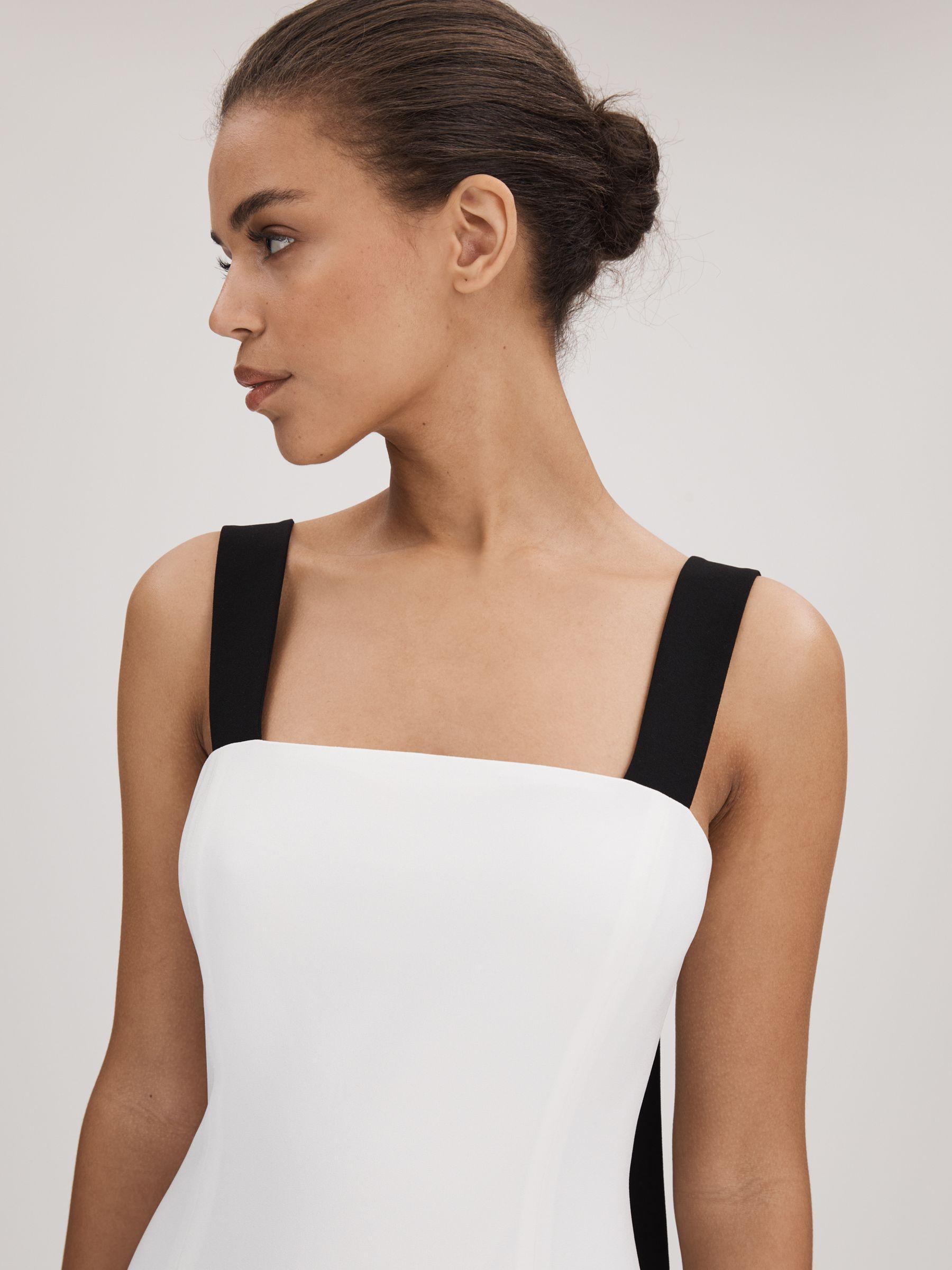 Florere Pleated Strappy Midi Dress in Off White Product Image