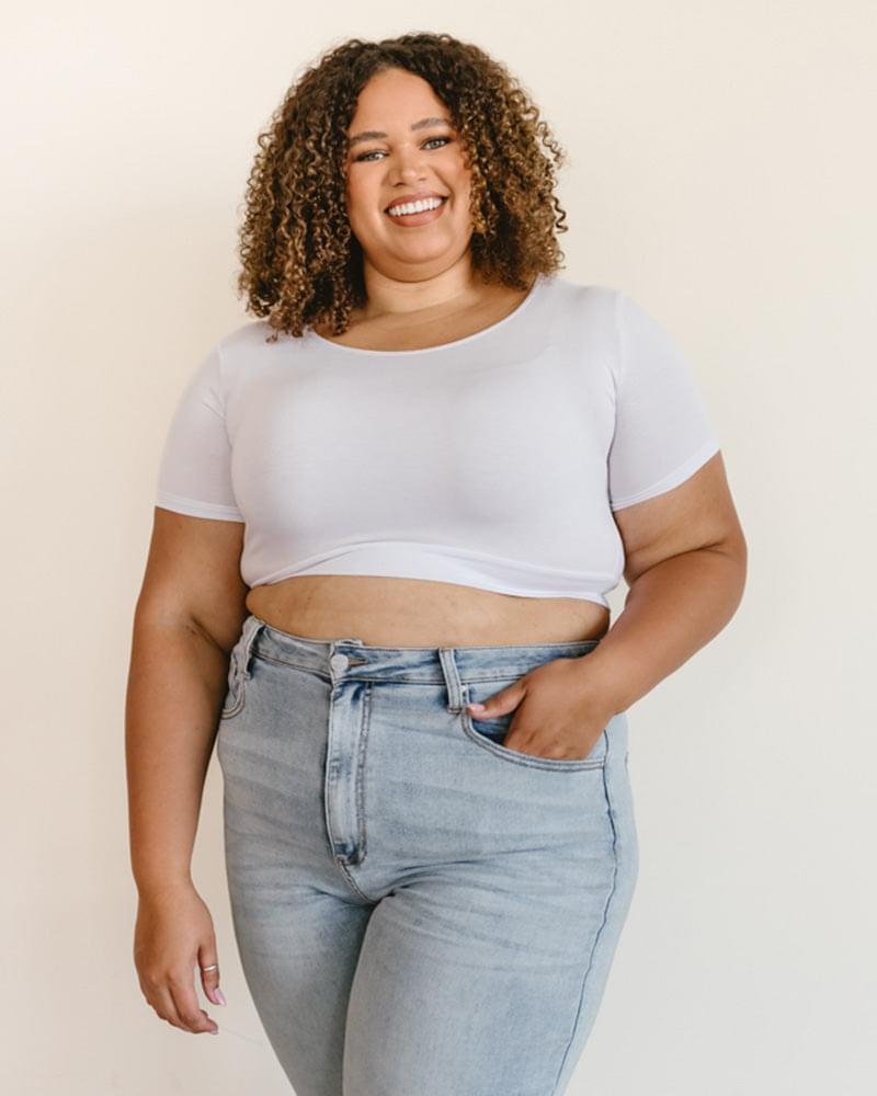 HALFTEE Layering Fashions Classic Boyfriend Halftee Female Product Image