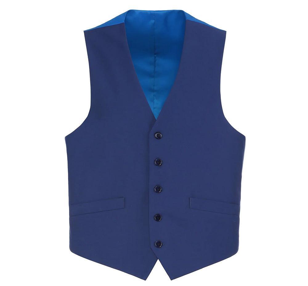 Blue Slim Fit Vest Single Breasted 5 Button Design Product Image