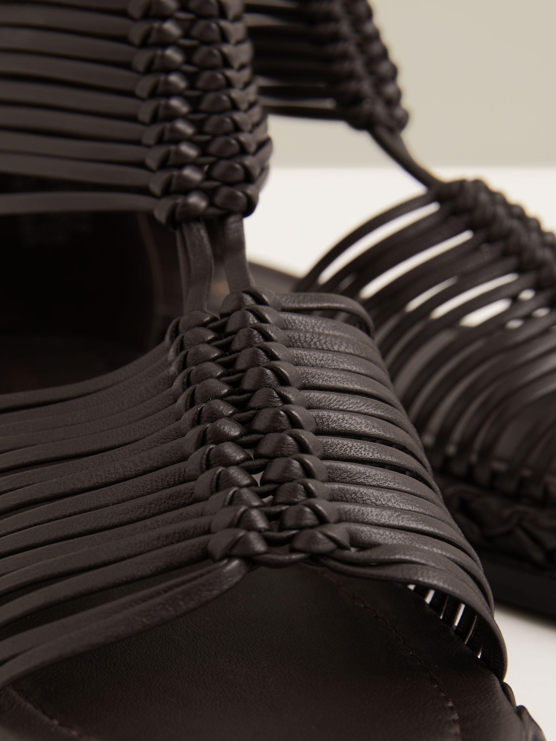 Leather Gladiator Sandals in Chocolate Product Image