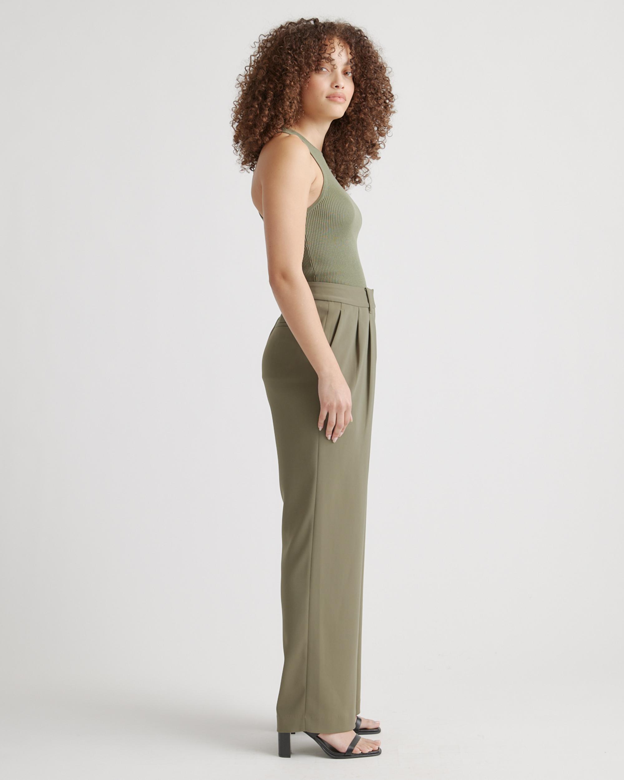 Quince | Women's Stretch Crepe Pleated Wide Leg Pants Recycled Polyester Product Image